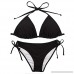 LOVINO Women Two Piece Bikini Sets Halter Top Side Tie Bottom Triangle Swimsuits Sexy Padded Bathing Suits for Women Black B07PLTKPZL